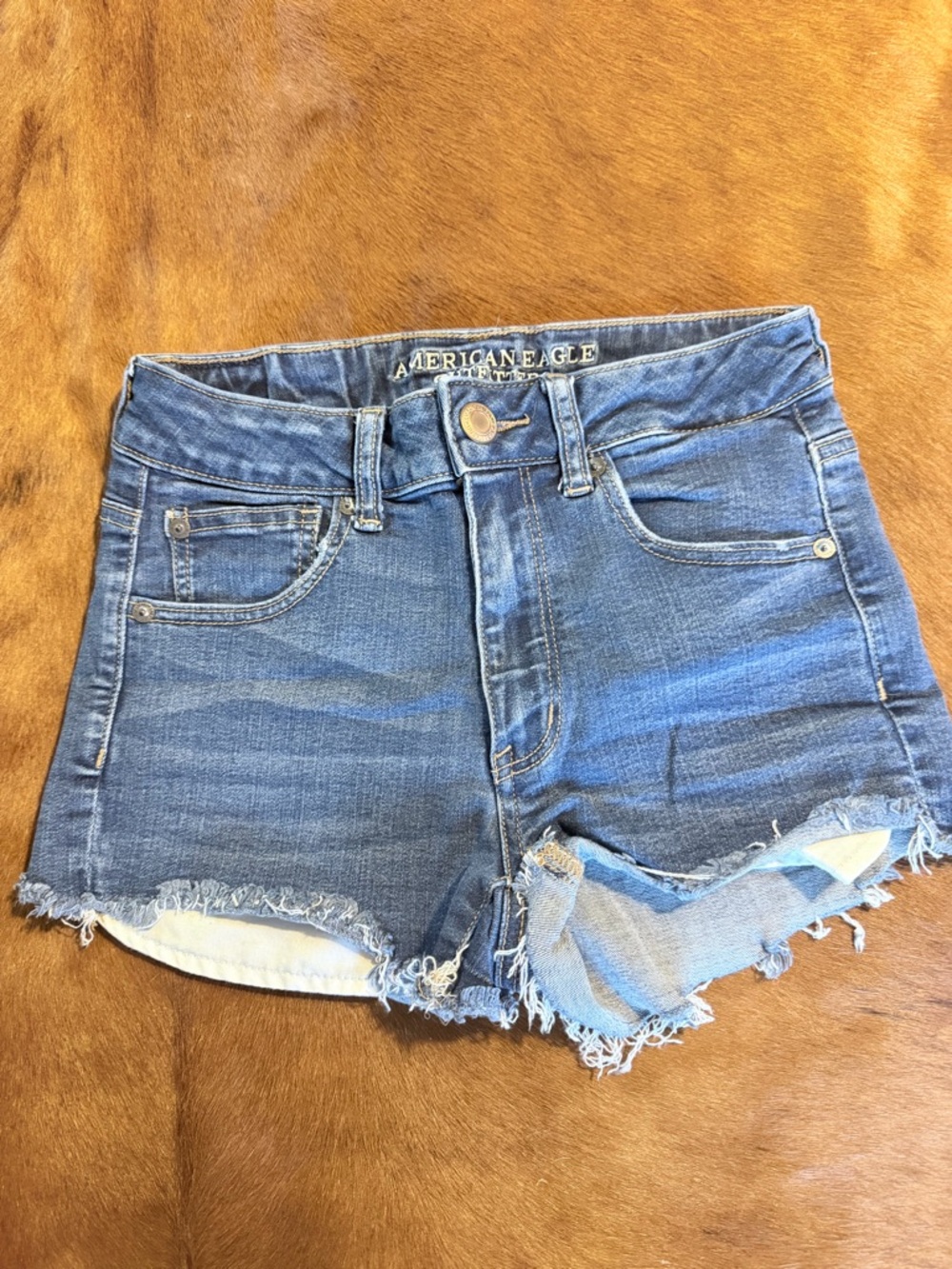 American Eagle Outfitters Distressed Blue Denim Cutoff Shorts